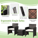 3 Pieces Patio Wicker Furniture Set with Storage Table and Protective Cover by LJGDeals