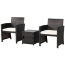 3 Pieces Patio Wicker Furniture Set with Storage Table and Protective Cover by DirectDeals