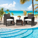 3 Pieces Patio Wicker Furniture Set with Storage Table and Protective Cover by DirectDeals