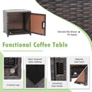 3 Pieces Patio Wicker Furniture Set with Storage Table and Protective Cover by DirectDeals