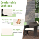 3 Pieces Patio Wicker Furniture Set with Storage Table and Protective Cover by LJGDeals
