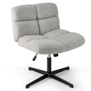 Office Armless Chair Cross Legged with Imitation Lamb Fleece and Adjustable Height by LJGDeals