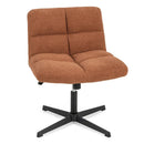 Office Armless Chair Cross Legged with Imitation Lamb Fleece and Adjustable Height by LJGDeals