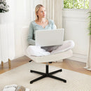 Office Armless Chair Cross Legged with Imitation Lamb Fleece and Adjustable Height by LJGDeals
