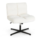 Office Armless Chair Cross Legged with Imitation Lamb Fleece and Adjustable Height by LJGDeals