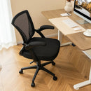 Ergonomic Office Chair Adjustable Swivel Chair with Flip-Up Armrests and Rocking Backrest-Black by LJGDeals