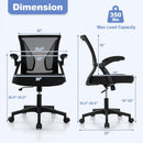Ergonomic Office Chair Adjustable Swivel Chair with Flip-Up Armrests and Rocking Backrest-Black by LJGDeals