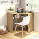 Corner Computer Desk Triangle Home Office Desk with Adjustable Shelf and Arc-Shaped Profile by LJGDeals