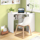 Corner Computer Desk Triangle Home Office Desk with Adjustable Shelf and Arc-Shaped Profile by LJGDeals