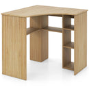 Corner Computer Desk Triangle Home Office Desk with Adjustable Shelf and Arc-Shaped Profile by LJGDeals