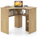 Corner Computer Desk Triangle Home Office Desk with Adjustable Shelf and Arc-Shaped Profile by LJGDeals