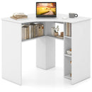 Corner Computer Desk Triangle Home Office Desk with Adjustable Shelf and Arc-Shaped Profile by LJGDeals