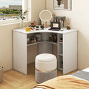 Corner Computer Desk Triangle Home Office Desk with Adjustable Shelf and Arc-Shaped Profile by LJGDeals