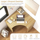 Corner Computer Desk Triangle Home Office Desk with Adjustable Shelf and Arc-Shaped Profile by LJGDeals
