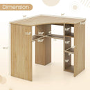 Corner Computer Desk Triangle Home Office Desk with Adjustable Shelf and Arc-Shaped Profile by LJGDeals