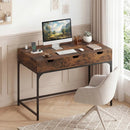 Office Desk with Power Outlets and Hidden Compartment for Study by LJGDeals