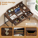 Office Desk with Power Outlets and Hidden Compartment for Study by LJGDeals