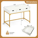 Office Desk with Power Outlets and Hidden Compartment for Study by LJGDeals