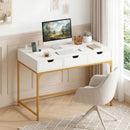 Office Desk with Power Outlets and Hidden Compartment for Study by LJGDeals