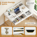Office Desk with Power Outlets and Hidden Compartment for Study by LJGDeals