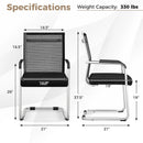 Office Guest Chairs Set of 4 with Metal Sled Base and Armrests-Black by LJGDeals