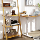 Office Set with 5-Tier Bamboo Ladder Shelf and Electric Standing Computer Desk by LJGDeals