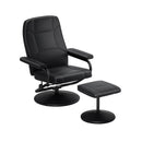 Swivel Recliner Chair with Ottoman in Black PU Leather by LJGDeals
