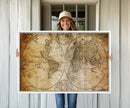 Push Pin World Map Canvas Print – Travel Tracker Wall Art