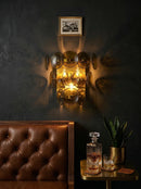 Olive Green Disc Glass Wall Lamp
