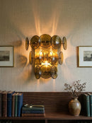 Olive Green Disc Glass Wall Lamp