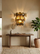 Olive Green Disc Glass Wall Lamp