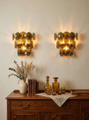 Olive Green Disc Glass Wall Lamp