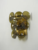 Olive Green Disc Glass Wall Lamp