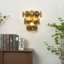Olive Green Disc Glass Wall Lamp