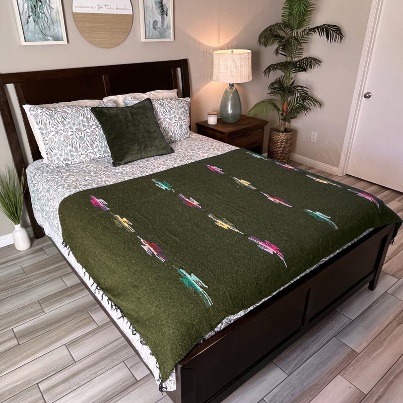 Olive Green Thunderbird Blanket, photo 2 of 4