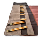 Premium 5 Inch Olive Wood Interchangeable Circular Knitting Needle Set with Carrying Case (29 Piece Set)