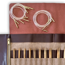Premium 5 Inch Olive Wood Interchangeable Circular Knitting Needle Set with Carrying Case (29 Piece Set)