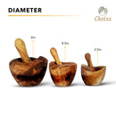 Olive Wood Rustic Mortar and Pestle by Choixe