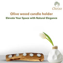 Olive Wood Candle Holder by Choixe
