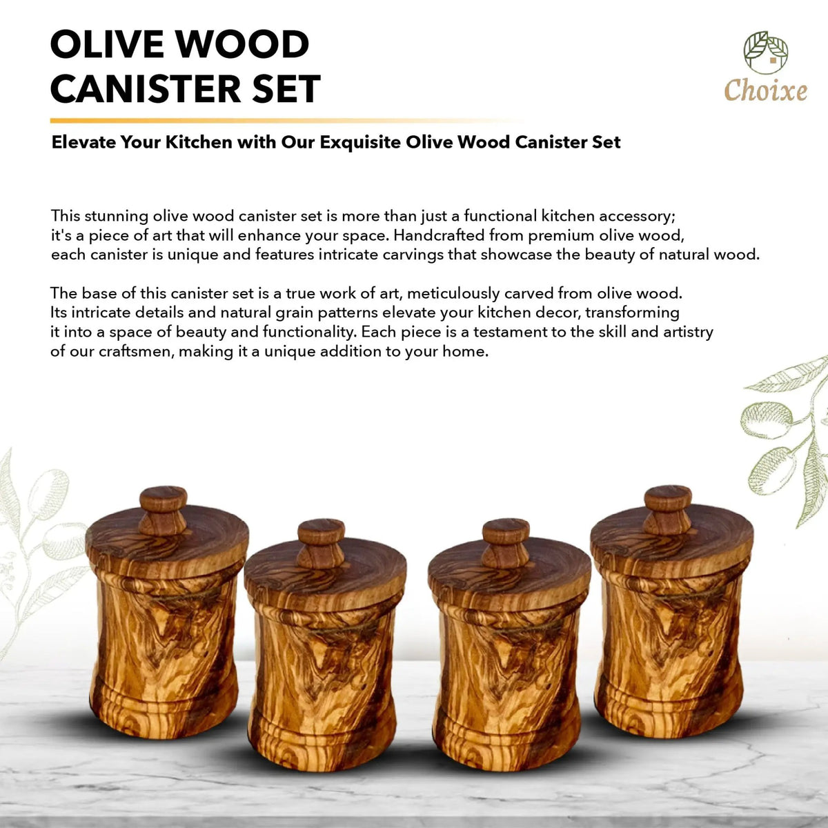 Olive Wood Canister Set, photo 5 of 11