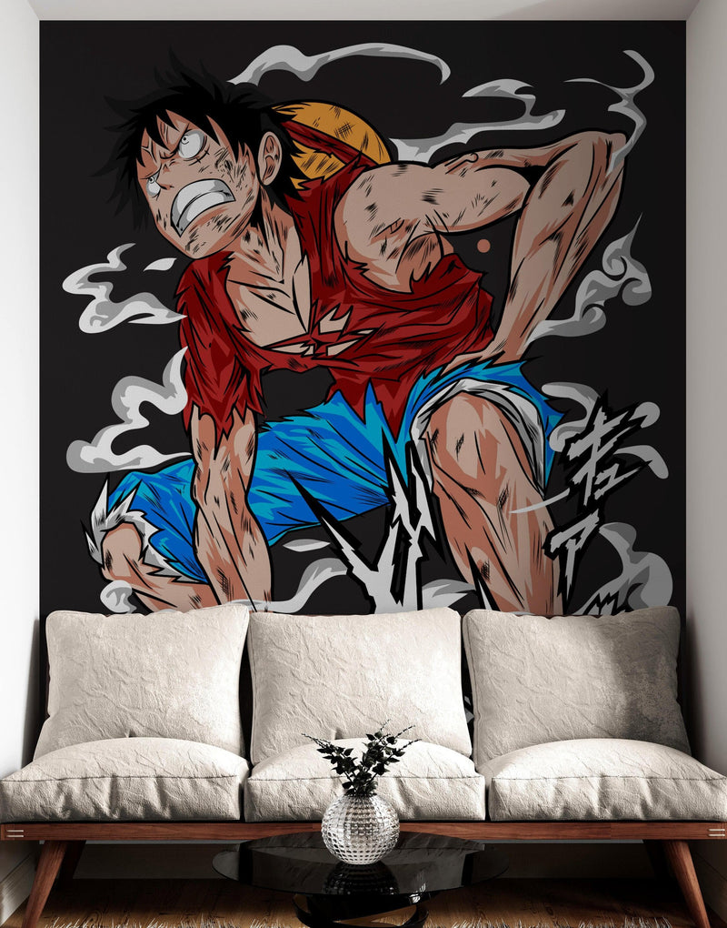 Straw Hat Pirate Anime Wall Mural Wallpaper.