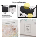 Wooden Canvas USA Map - Onyx
