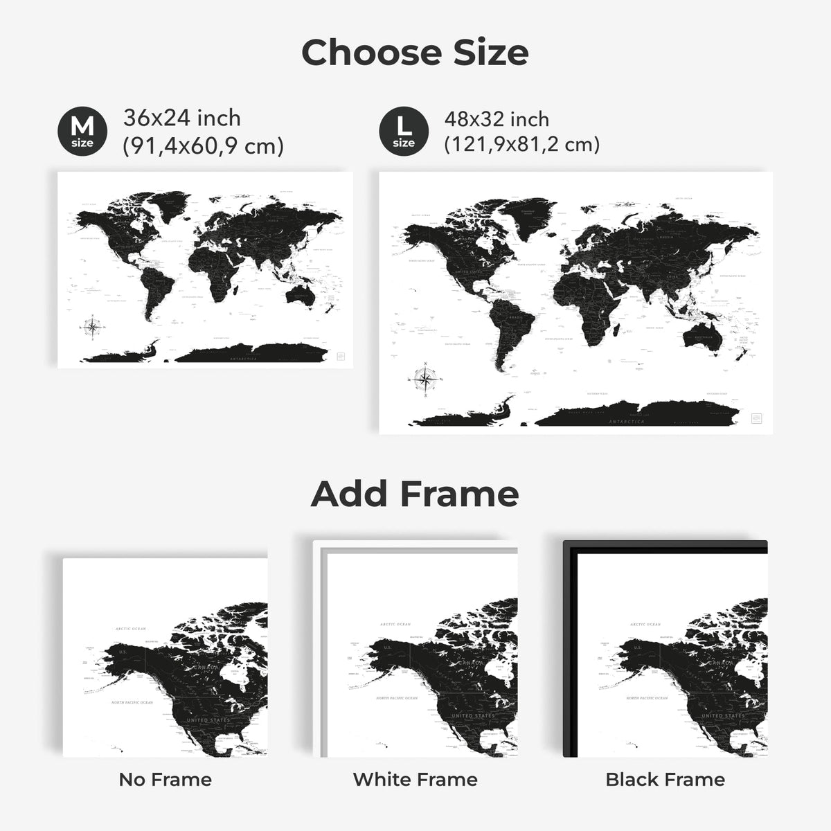 World Map on Canvas - Onyx, photo 11 of 12