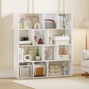 Open Shelf Bookcase 4-Tier Modern Bookshelf with 12 Storage Compartments-White by LJGDeals