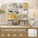 Open Shelf Bookcase 4-Tier Modern Bookshelf with 12 Storage Compartments-White by LJGDeals