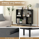 Open Shelf Bookcase with 4 Compartments-Black