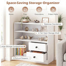 Console Table with 3 Open Shelves and 2 Fabric Drawers by LJGDeals