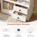 Console Table with 3 Open Shelves and 2 Fabric Drawers by LJGDeals