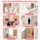Semi-Opened DIY Dollhouse with Simulated Rooms and Furniture Set-White by LJGDeals