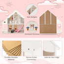 Semi-Opened DIY Dollhouse with Simulated Rooms and Furniture Set-White by LJGDeals